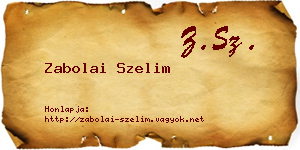 Zabolai Szelim névjegykártya